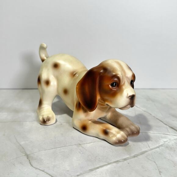 Vintage Porcelain Cocker Spaniel Dog Figurine Brown and White Made in Japan - Picture 2 of 8